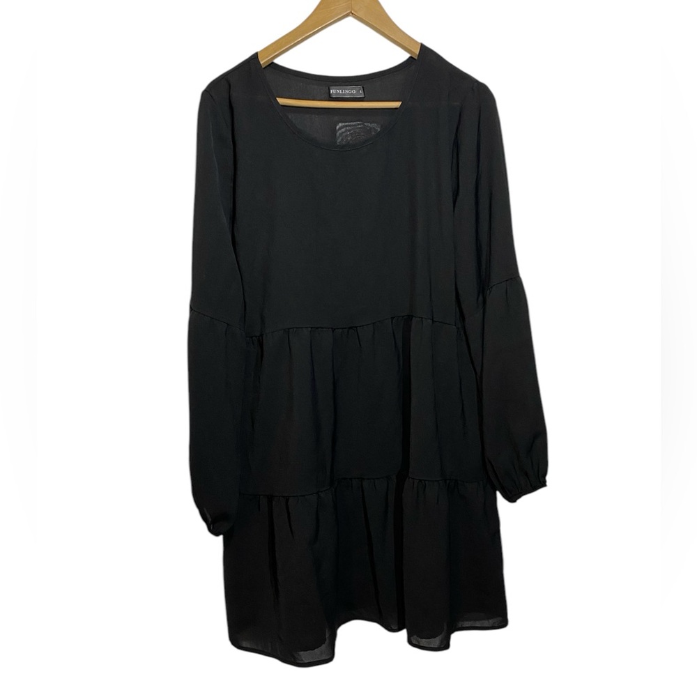 FUNLINGO BLACK LONG SLEEVES DRESS SIZE L